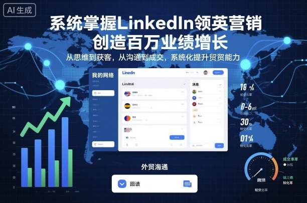 系统掌握LinkedIn领英营销，创造百万业绩增长，从思维到获客，从沟通到成交，系统化提升外贸能力-来聚吧