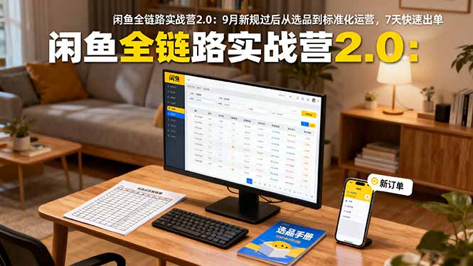 闲鱼全链路实战营2.0:9月新规过后从选品到标准化运营,7天快速出单-来聚吧