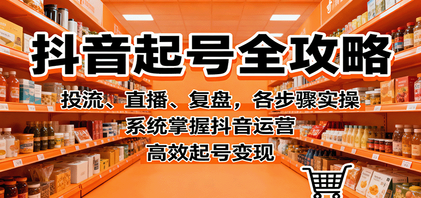 抖音起号全攻略,投流、直播、复盘,各步骤实操,系统掌握抖音运营,高效起号变现-来聚吧