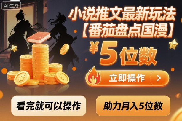 小说推文最新玩法，助力月入5位数【番茄盘点国漫】玩法，看完就可以操作-来聚吧