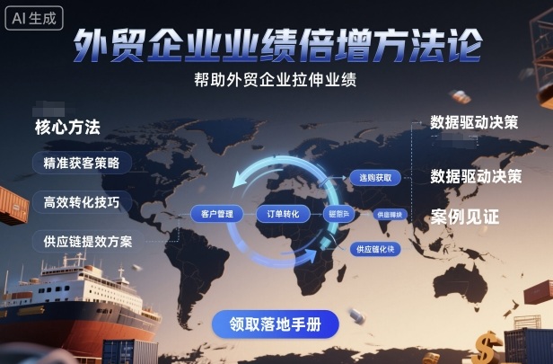 外贸企业业绩倍增方法论,帮助外贸企业拉伸业绩-来聚吧