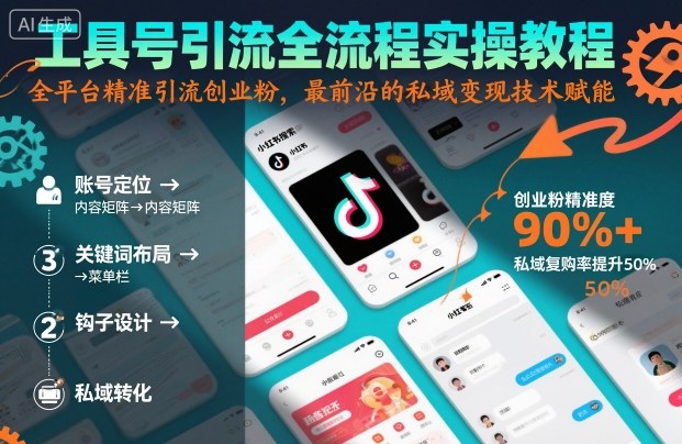 工具号引流全流程保姆级实操教程，全平台精准引流创业粉，最前沿的私域变现技术赋能-来聚吧