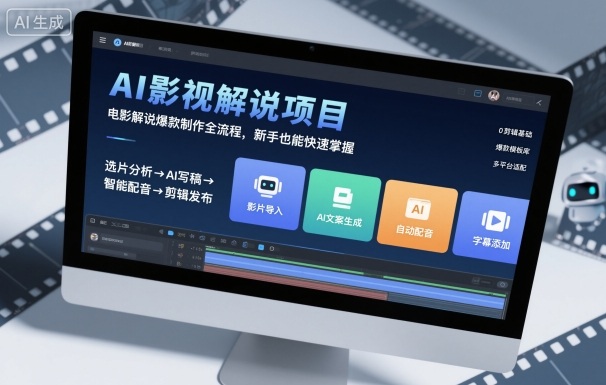 AI影视解说项目，电影解说爆款制作全流程，新手也能快速掌握-来聚吧