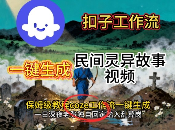 Coze扣子工作流一键生成民间灵异故事视频，保姆级教程搭建教学-来聚吧
