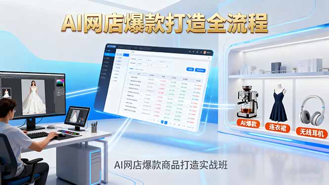 AI网店爆款商品打造实战班：AI技术实现商品图智能处理，快速搭建AI网店-来聚吧