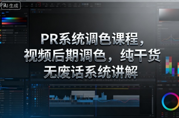 PR系统调色课程，视频后期调色，纯干货无废话系统讲解-来聚吧