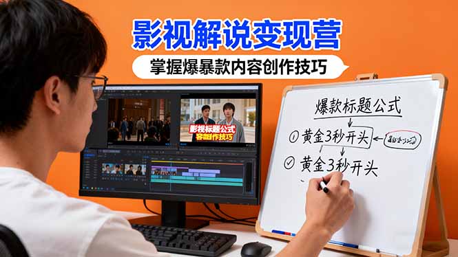 影视解说变现营:通过30+实战案例爆款内容创作技巧,掌握影视解说盈利密码-来聚吧
