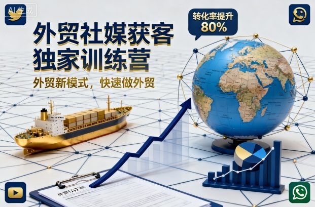 外贸社媒获客独家训练营,外贸新模式,快速做外贸-来聚吧