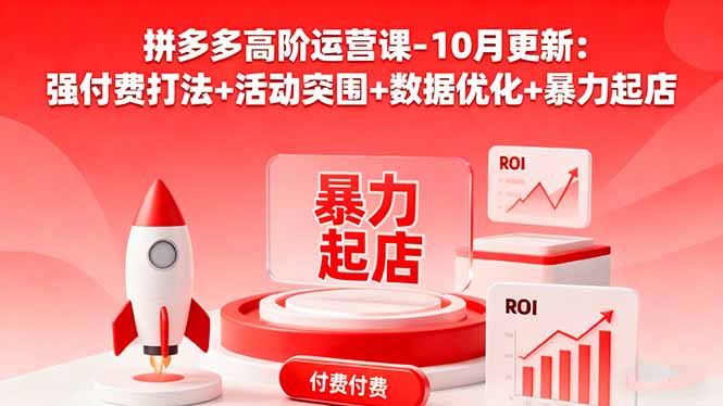 拼多多高阶运营课-10月更新:强付费打法+活动突围+数据优化+暴力起店-来聚吧