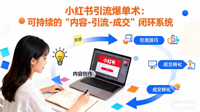 小红书引流爆单术:构建一套低成本 可持续的“内容-引流-成交”闭环系统-来聚吧