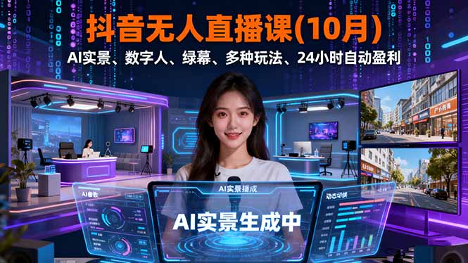 抖音无人直播课(10月-来聚吧