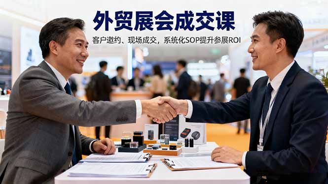 外贸展会成交课,含目标制定、客户邀约、现场成交,系统化SOP提升参展ROI-来聚吧
