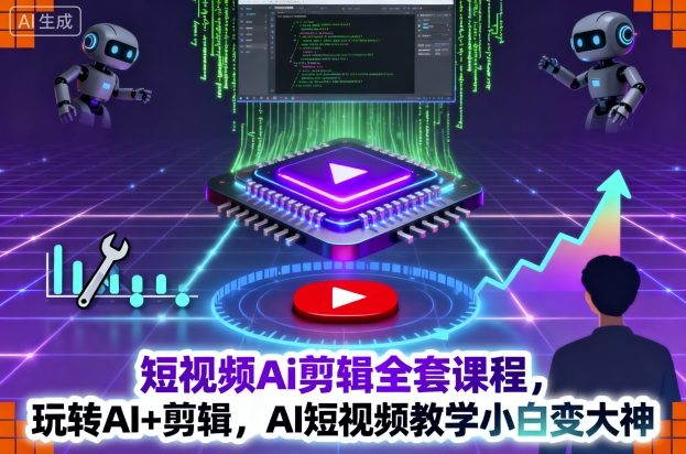 短视频Ai剪辑全套课程,玩转AI+剪辑,AI短视频教学小白变大神-来聚吧