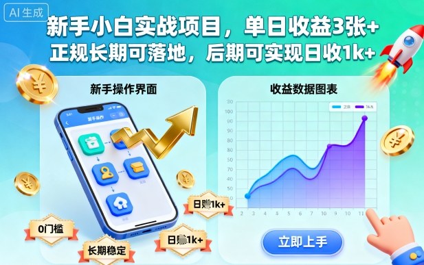 新手小白实战项目,单日收益3张+,正规长期可落地,后期可实现日收1k+【揭秘】-来聚吧