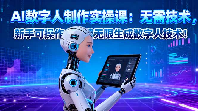 AI数字人制作实操课：无需技术，新手可操作，免费无限生成数字人技术！-来聚吧