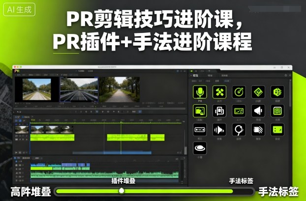 PR剪辑技巧进阶课，PR插件+手法进阶课程-来聚吧