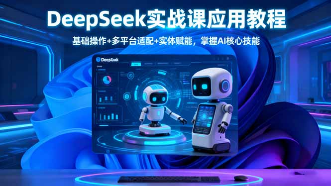 DeepSeek实战课应用教程、基础操作+多平台适配+实体赋能，掌握AI核心技能-来聚吧
