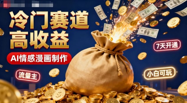 公众号冷门赛道，用AI做情感漫画，7天开通流量主，操作简单，小白可玩-来聚吧