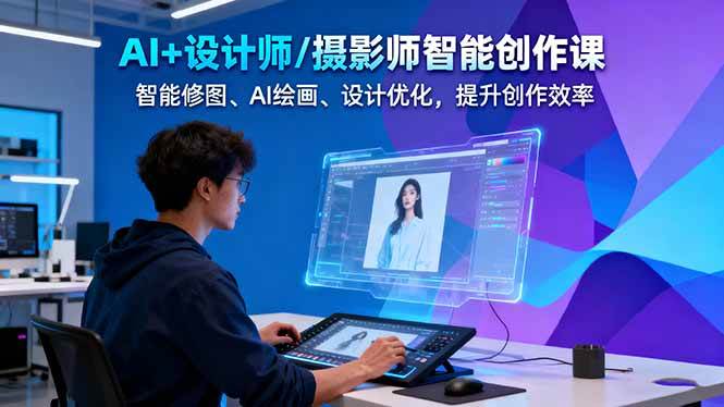 AI+设计师/摄影师智能创作课：智能修图、AI绘画、设计优化，提升创作效率-来聚吧