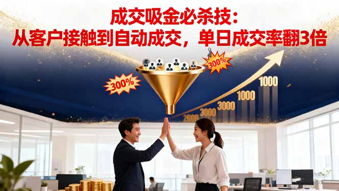 吸金成交营销必杀技：从客户接触到自动成交，单日成交率翻3倍-来聚吧