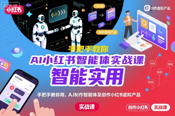 AI小红书智能体实战课，手把手教你用AI制作智能体及创作小红书虚拟产品，提效+内容商业化-来聚吧