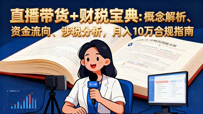 直播带货+财税宝典:概念解析、资金流向、涉税分析,月入10万合规指南-来聚吧