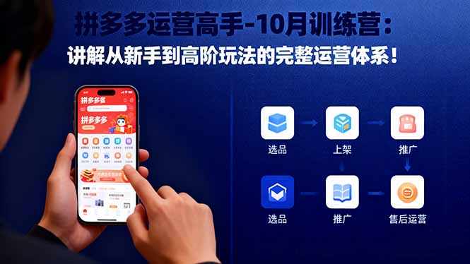 拼多多运营高手-10月训练营:讲解从新手到高阶玩法的完整运营体系!-来聚吧