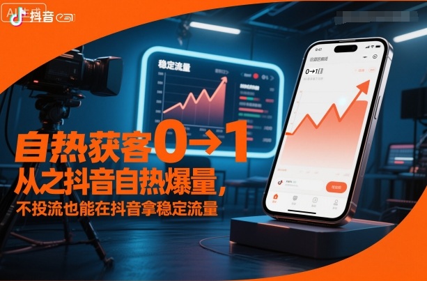 自热获客从0到1之抖音自热爆量，不投流也能在抖音拿稳定流量-来聚吧