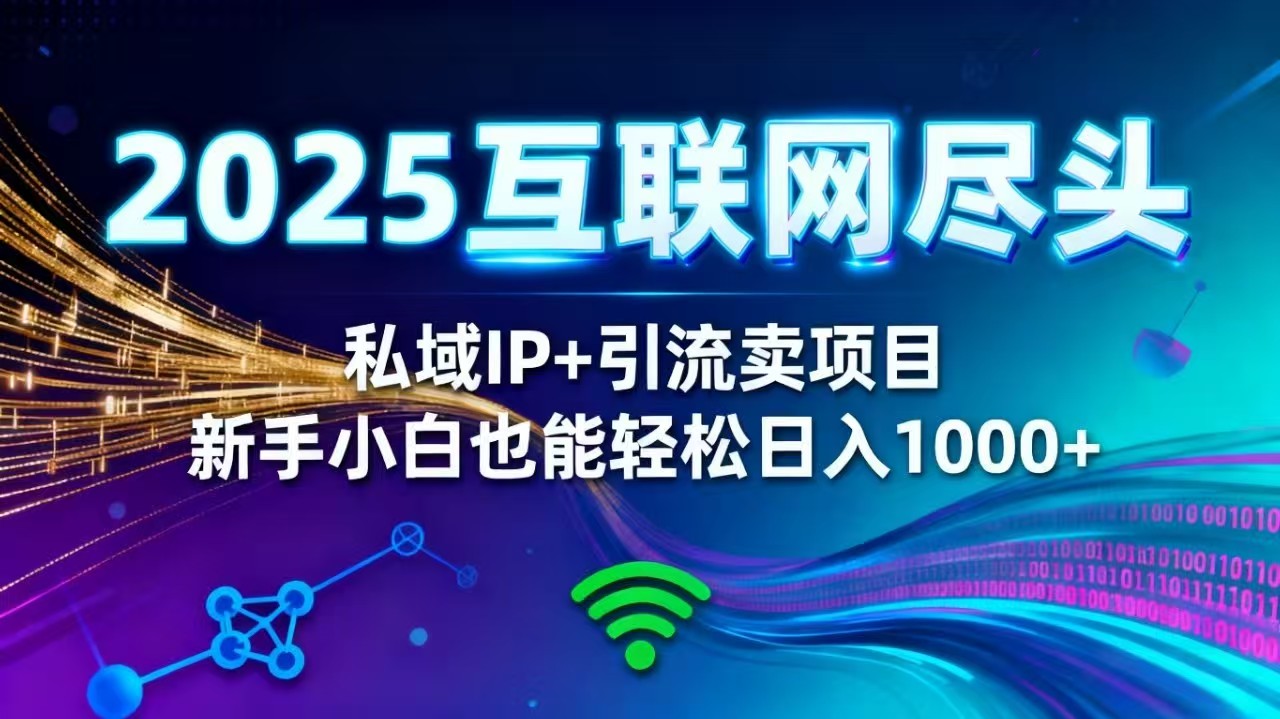 2025网创尽头王炸项目!私域 IP + 精准引流,新手小白在家躺赚日入 1000+-来聚吧
