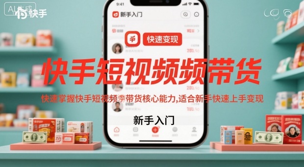 快手短视频带货，快速掌握快手短视频带货核心能力，适合新手快速上手变现-来聚吧