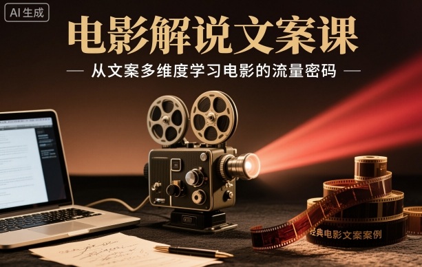 电影解说文案课,从文案多维度学习电影的流量密码-来聚吧