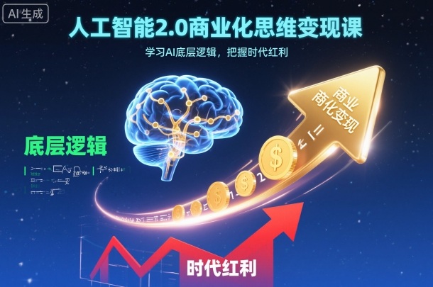 人工智能2.0商业化思维变现课，学习AI底层逻辑，把握时代红利-来聚吧