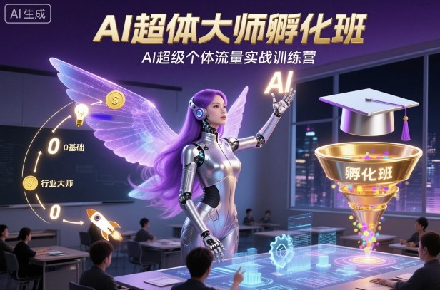 AI超体大师孵化班，AI超级个体流量实战训练营-来聚吧