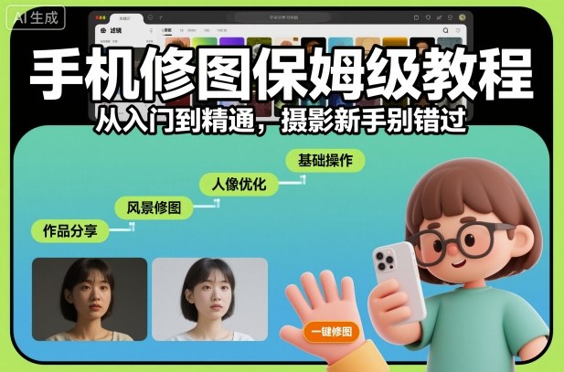 手机修图保姆级教程,从入门到精通,摄影新手别错过-来聚吧