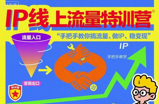 IP线上流量特训营，手把手教你搞流量、做IP、稳变现-来聚吧