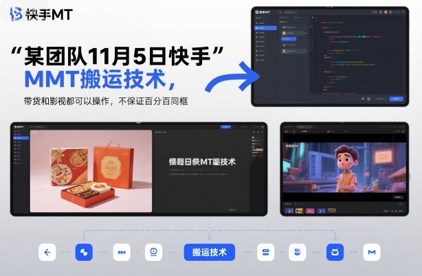 某团队11月5日快手MT搬运技术，带货和影视都可以操作，不保证百分百同框，自测-来聚吧