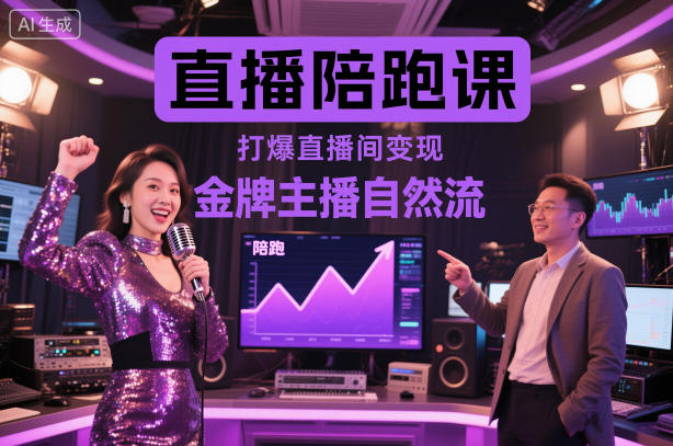 直播陪跑课，金牌主播自然流打爆直播间，复制高变现玩法-来聚吧