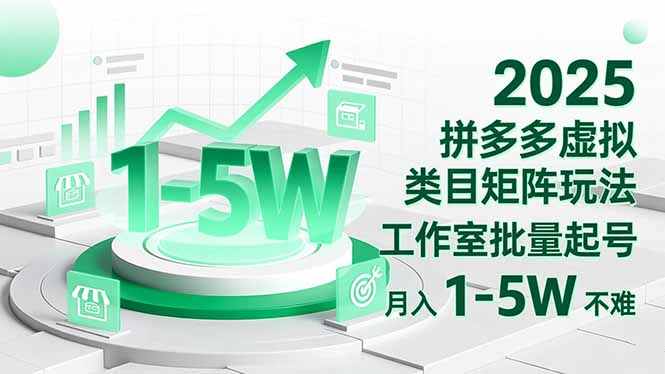2025 拼多多虚拟类目矩阵玩法，工作室批量起号，月入 1-5W 不难-来聚吧