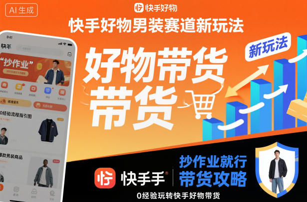 快手好物男装赛道新玩法，抄作业就行，0经验玩转快手好物带货-来聚吧