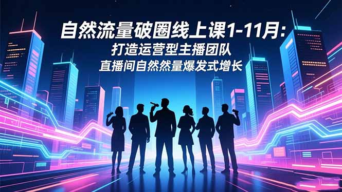 自然流量破圈线上课1-11月：打造运营型主播团队 直播间自然流量爆发式增长-来聚吧