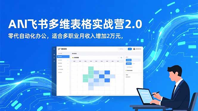 AI+飞书多维表格实战营2.0:零代码自动化办公,适合多职业月收入增加2万元-来聚吧