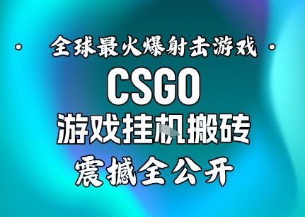 【年底大揭秘】基于全球最火爆的射击CSGO游戏挂G搬砖，日入5张+，震撼公开-来聚吧