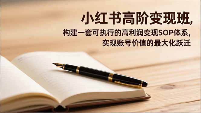小红书高阶变现班,构建一套可执行的高利润变现SOP体系,实现账号价值的最大化跃迁-来聚吧