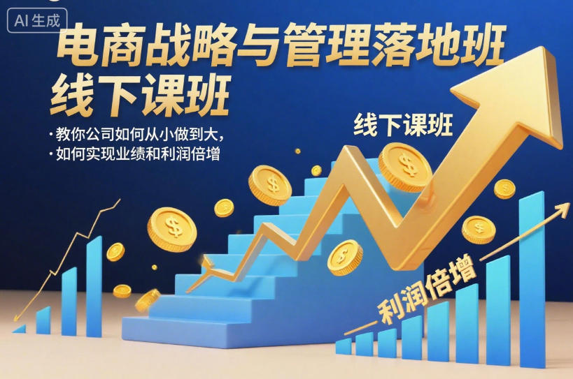 电商战略与管理落地班线下课,教你公司如何从小做到大,如何实现业绩和利润倍增【录音】-来聚吧