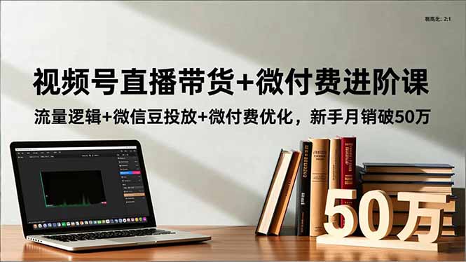视频号直播带货+微付费进阶课：流量逻辑+微信豆投放+微付费优化，新手月销破50万-来聚吧