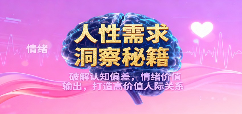 人性需求洞察秘籍，破解认知偏差，情绪价值输出，打造高价值人际关系-来聚吧