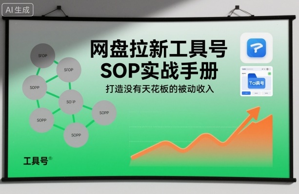 网盘拉新工具号SOP实战手册，打造没有天花板的被动收入-来聚吧
