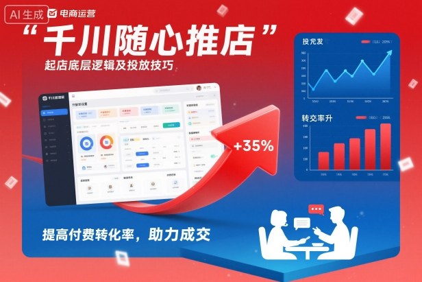 千川随心推起店底层逻辑及投放技巧，提高付费转化率，助力成交-来聚吧