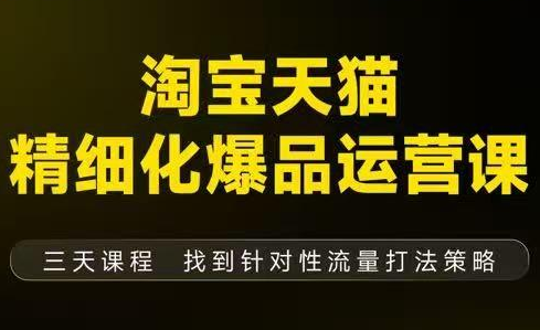 猫课子幽·淘宝天猫精细化爆品运营【音频+字幕+文档】(9月12-14杭州线下课)-来聚吧