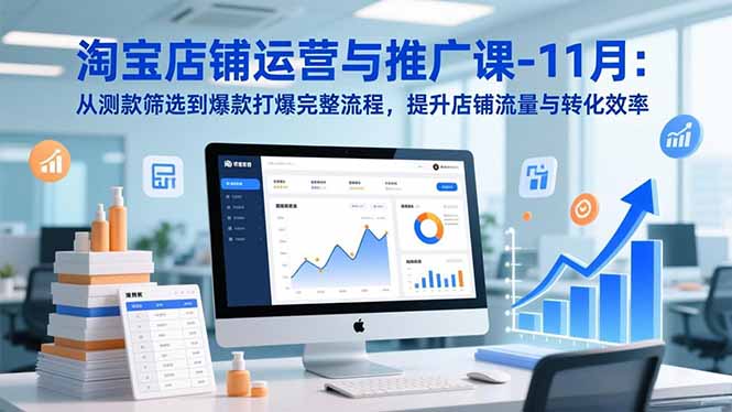 淘宝店铺运营与推广课-11月:从测款筛选到爆款打爆完整流程,提升店铺流量与转化效率-来聚吧